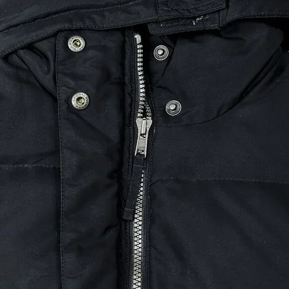 L.L. Bean Y2K Vintage Goose Down Puffer Black Hooded Parka WinterJacket Size M - Picture 3 of 7